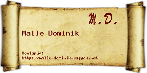 Malle Dominik névjegykártya